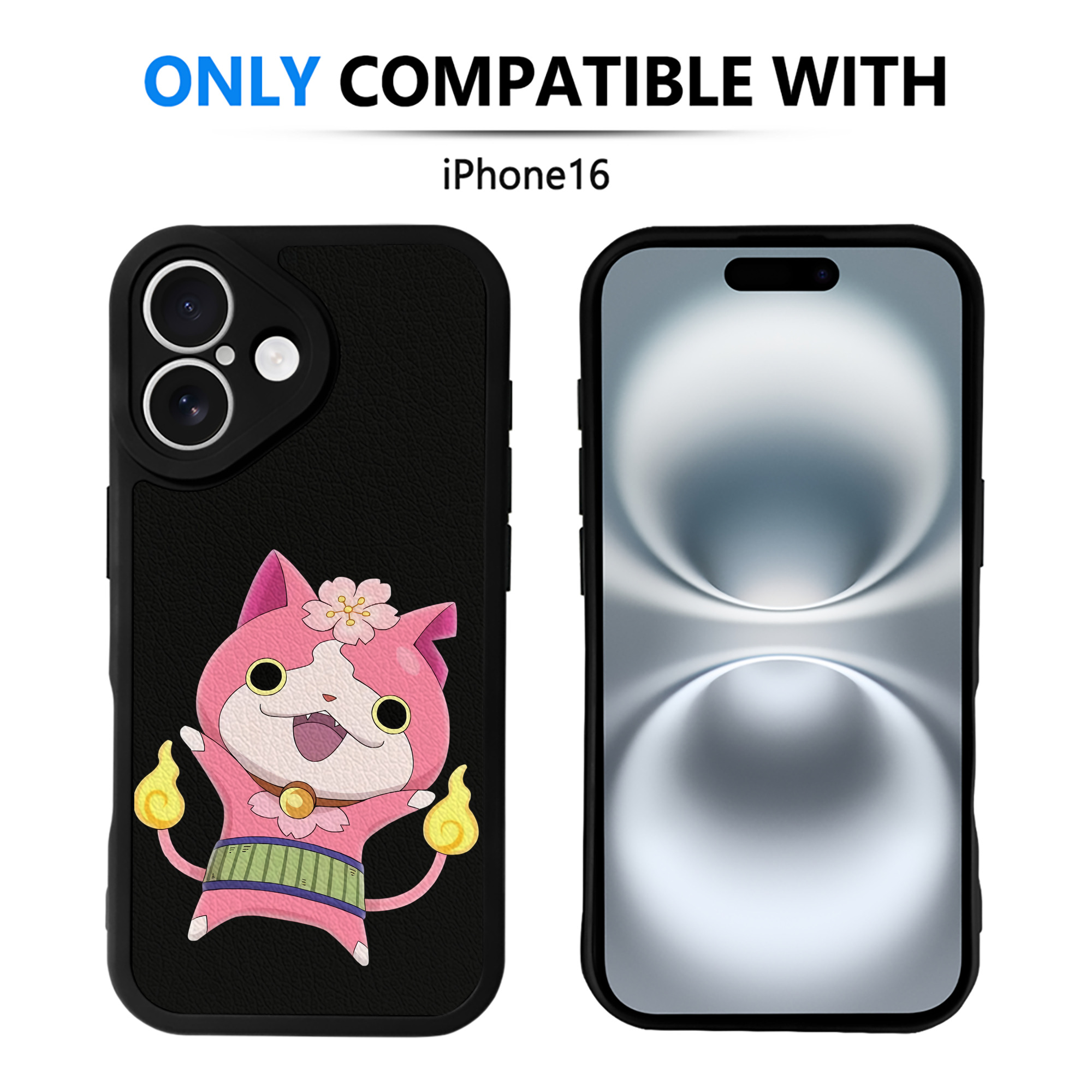 （画像用） 妖怪ウォッチ Yo-kai Watch 【iPhone 16シリーズ対応】シリコンスマホケース（レザー調） 材質：シリコン